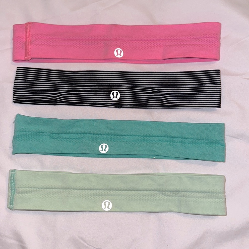 Lululemon head bands with anti slip grips, one size fits all